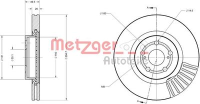 6110612 METZGER Тормозной диск