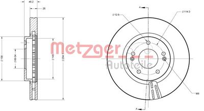 6110620 METZGER Тормозной диск