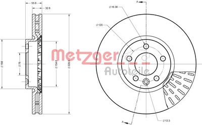 6110621 METZGER Тормозной диск