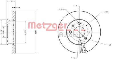 6110626 METZGER Тормозной диск