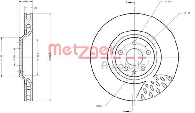 6110631 METZGER Тормозной диск