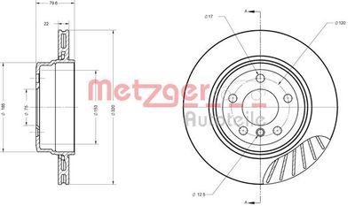 6110639 METZGER Тормозной диск