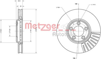 6110642 METZGER Тормозной диск