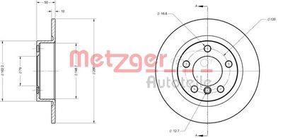 6110645 METZGER Тормозной диск