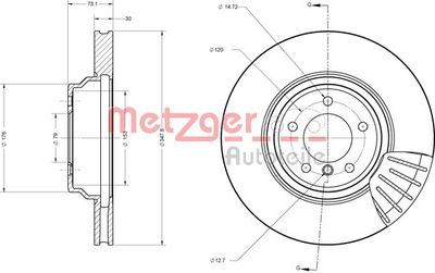 6110657 METZGER Тормозной диск