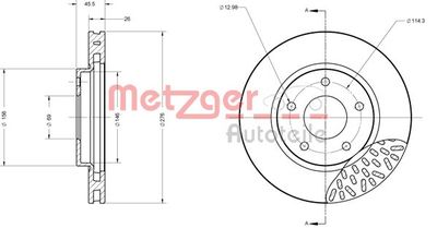 6110664 METZGER Тормозной диск