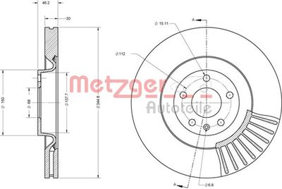 6110669 METZGER Тормозной диск