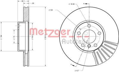 6110671 METZGER Тормозной диск