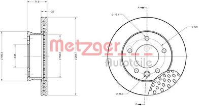 6110676 METZGER Тормозной диск