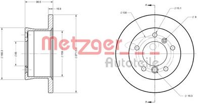 6110677 METZGER Тормозной диск