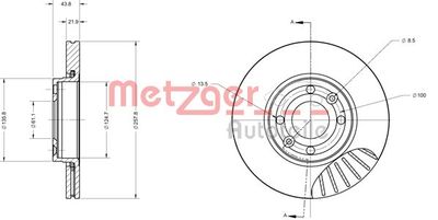 6110681 METZGER Тормозной диск