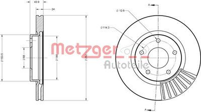 6110684 METZGER Тормозной диск