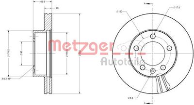 6110687 METZGER Тормозной диск