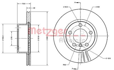 6110689 METZGER Тормозной диск