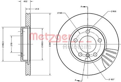 6110692 METZGER Тормозной диск