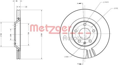 6110697 METZGER Тормозной диск