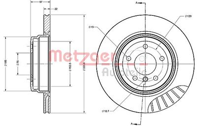 6110705 METZGER Тормозной диск