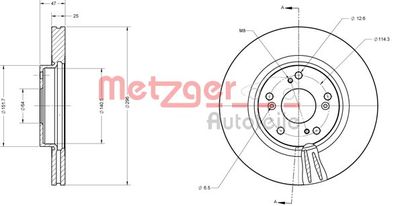 6110706 METZGER Тормозной диск