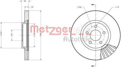 6110709 METZGER Тормозной диск