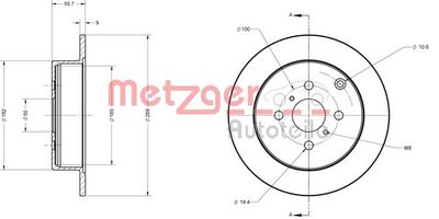 6110710 METZGER Тормозной диск