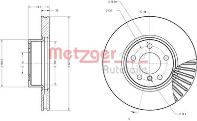 6110718 METZGER Тормозной диск