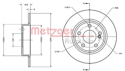 6110720 METZGER Тормозной диск