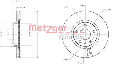 6110730 METZGER Тормозной диск