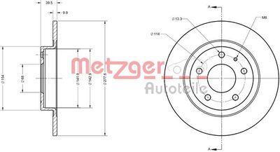 6110740 METZGER Тормозной диск