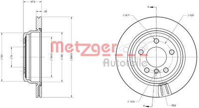 6110744 METZGER Тормозной диск