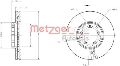 6110745 METZGER Тормозной диск