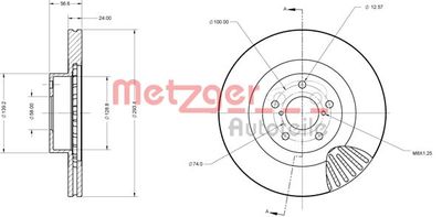 6110750 METZGER Тормозной диск