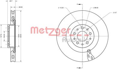 6110752 METZGER Тормозной диск