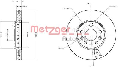 6110760 METZGER Тормозной диск