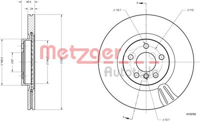 6110785 METZGER Тормозной диск