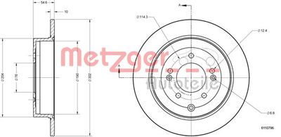 6110796 METZGER Тормозной диск