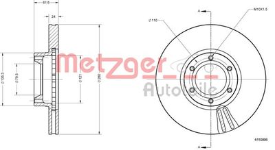 6110806 METZGER Тормозной диск