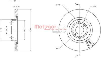 6110817 METZGER Тормозной диск