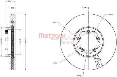 6110827 METZGER Тормозной диск