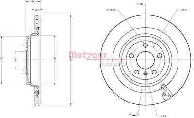 6110830 METZGER Тормозной диск