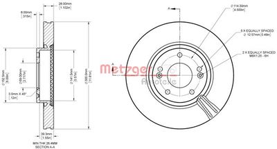 6110843 METZGER Тормозной диск