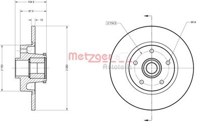 6110844 METZGER Тормозной диск