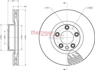 6110854 METZGER Тормозной диск