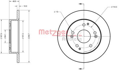 6110856 METZGER Тормозной диск