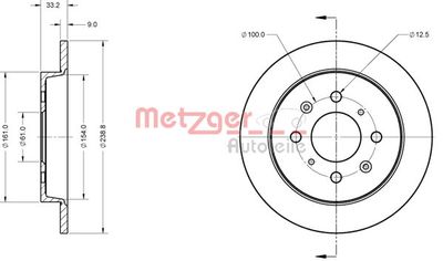 6110857 METZGER Тормозной диск