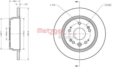 6110862 METZGER Тормозной диск