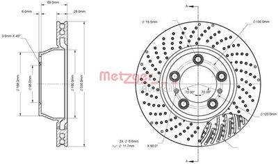 6110863 METZGER Тормозной диск