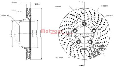 6110864 METZGER Тормозной диск