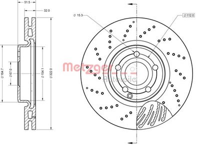 6110867 METZGER Тормозной диск