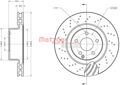 6110870 METZGER Тормозной диск