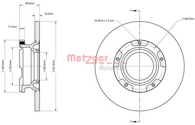 6110878 METZGER Тормозной диск